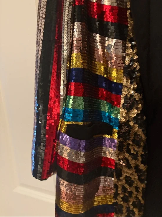 Alice + Olivia Multicolor Sequin Zebra Stripe Blazer - Picture 5 of 6